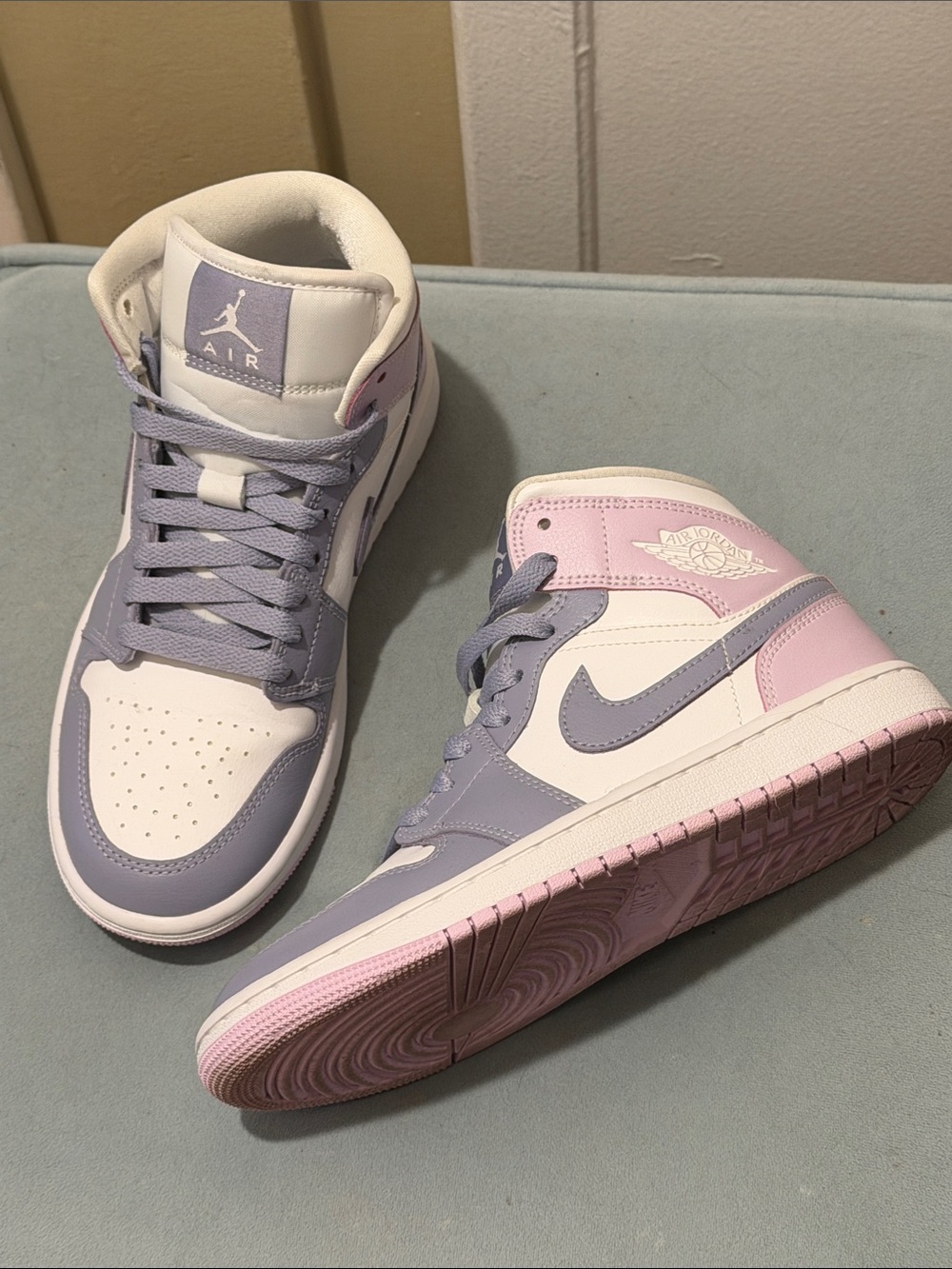 Jordan 1 Mid Women’s Sneakers in Pastel Purple & Pink